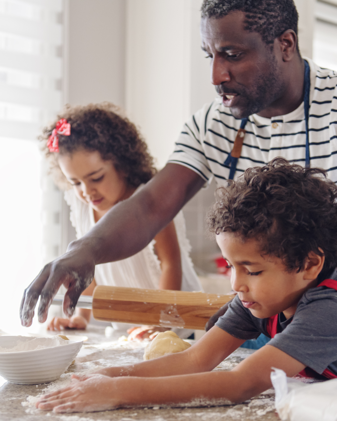 Family making aromatherapy play dough
