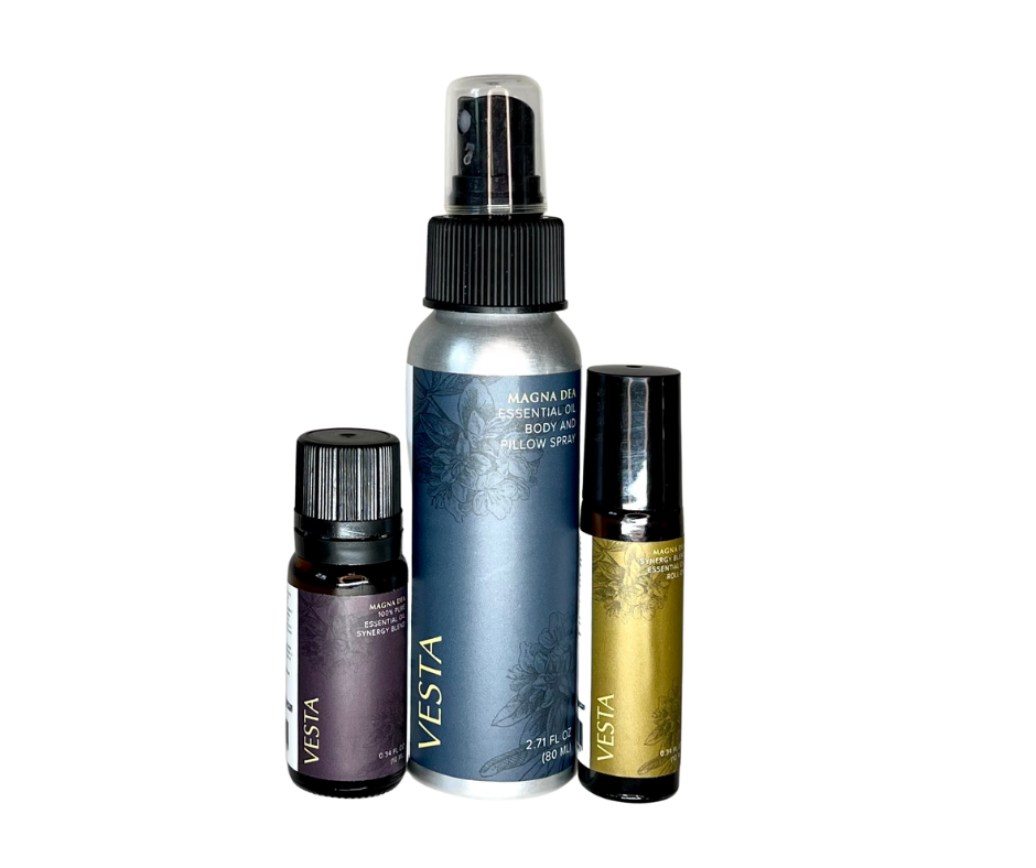Magna Dea Vesta Essential Oil Blend, Essential Oil Spray and Essential Oil Roll-On