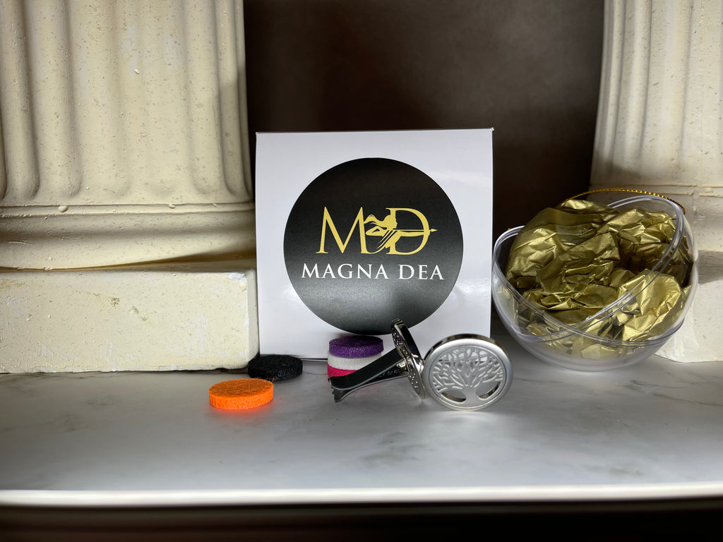 Magna Dea Christmas Ornament Opened with Car Diffuser